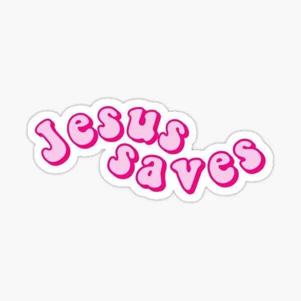Jesus Saves  5PCS Stickers for Print Laptop Home Wall Bumper Background Stickers Window Anime Water Bottles Decorati